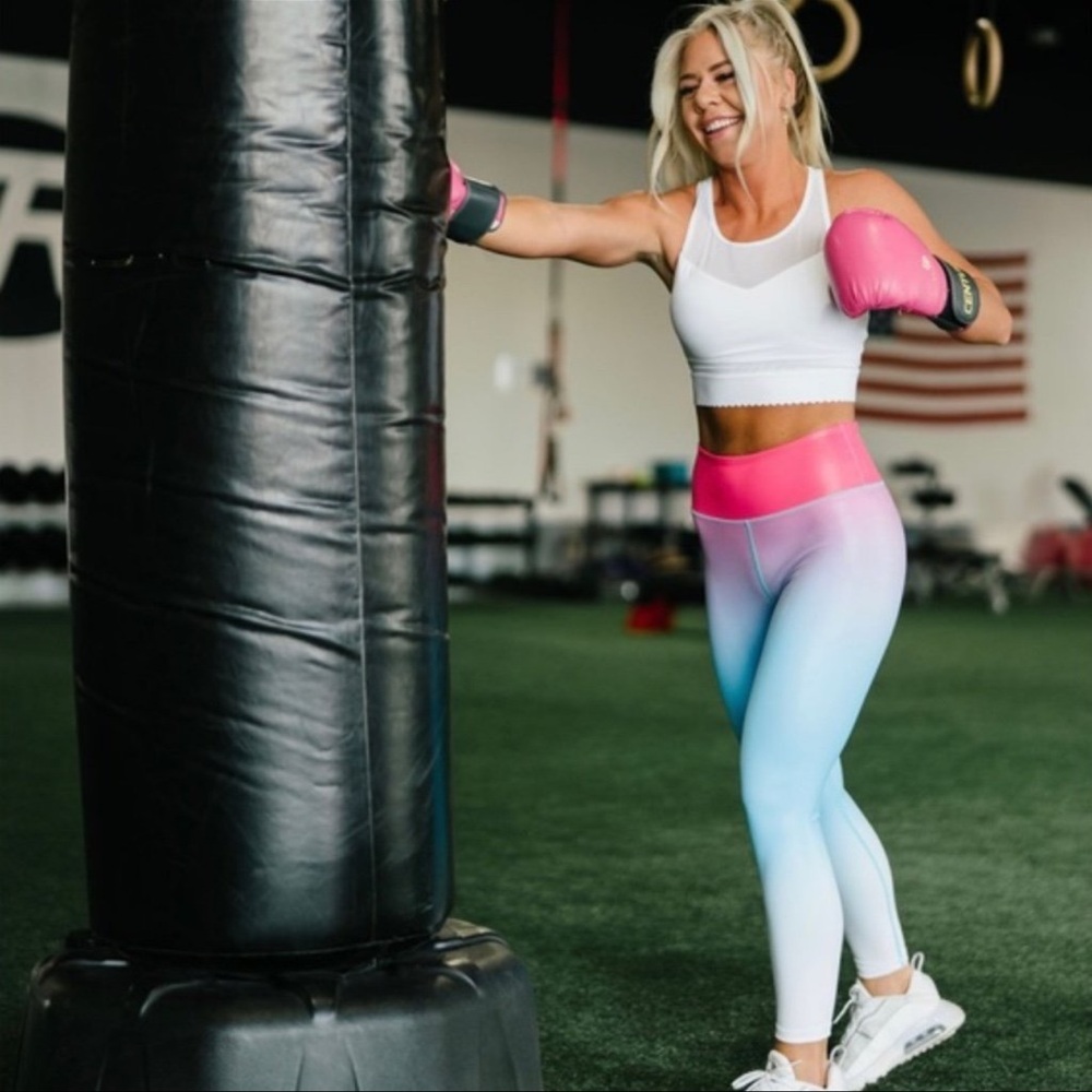 ZYIA Active Firecracker Light n Tight High Rise 7/8 Leggings Size 6-8